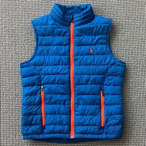 Polo Ralph Lauren Youth Blue Vest with Orange Accents - M (10/12)